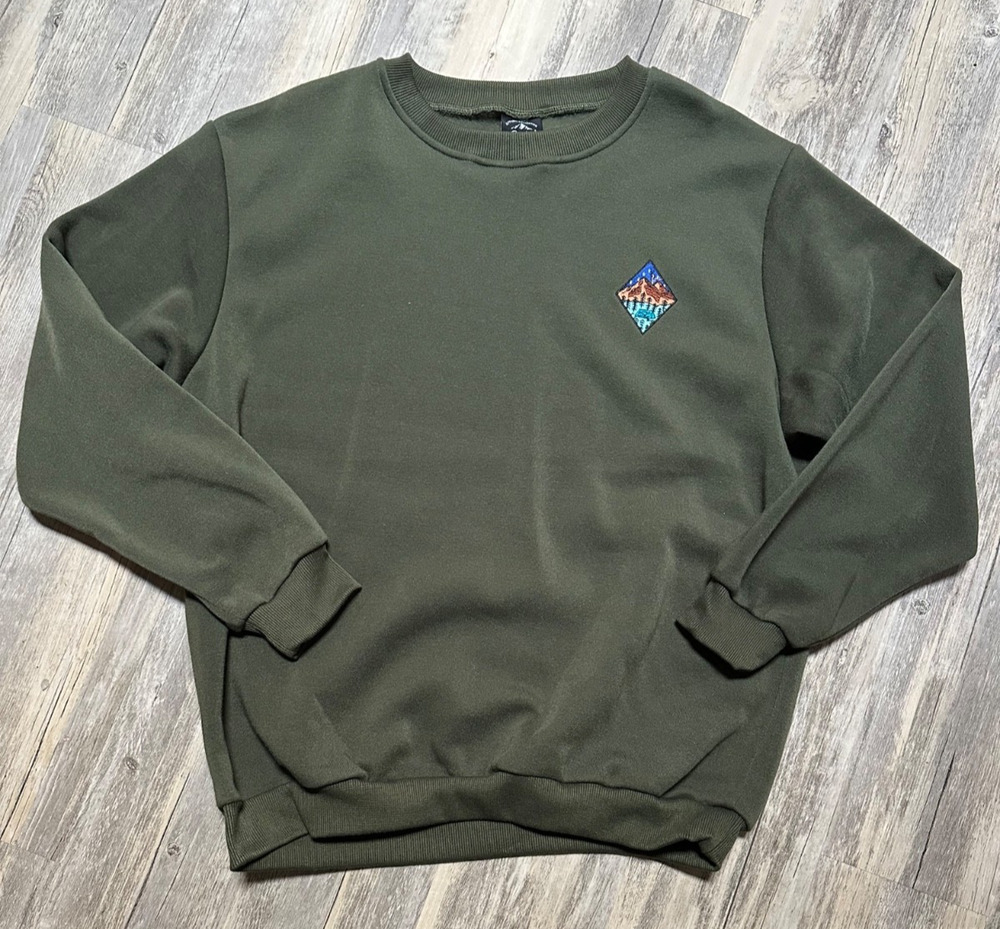 Original Deluxe Supply Sweatshirt Crewneck Outdoor Mountain Green Men’s Large
